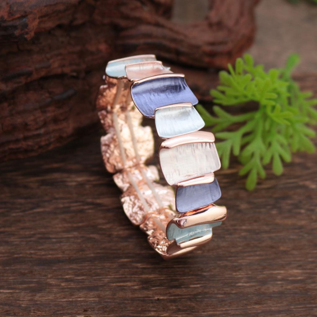 Color painting oil geometric square elastic bracelet, women's personalized simple geometric versatile bracelet