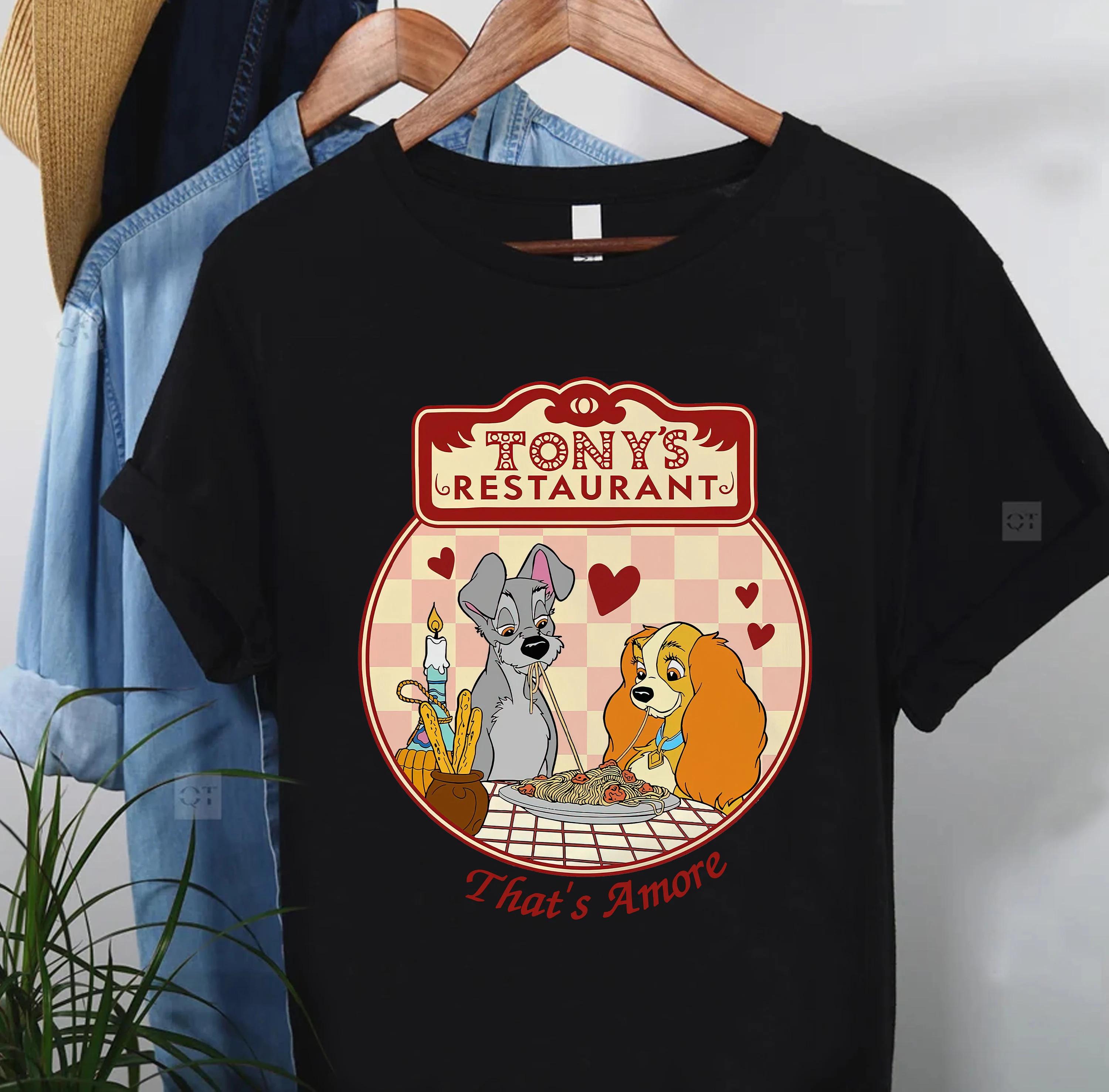 Tonys Restaurant Lady and The Tramp Shirt    Couples Matching Valentines Day Tshirt   land Epcot Family Shirt S