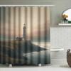 Modern Style Lighthouse Print Shower Curtain Perfect For Your Bathroom Decor 3D Printed Waterproof Bath Rug Sets Taps Coverings,