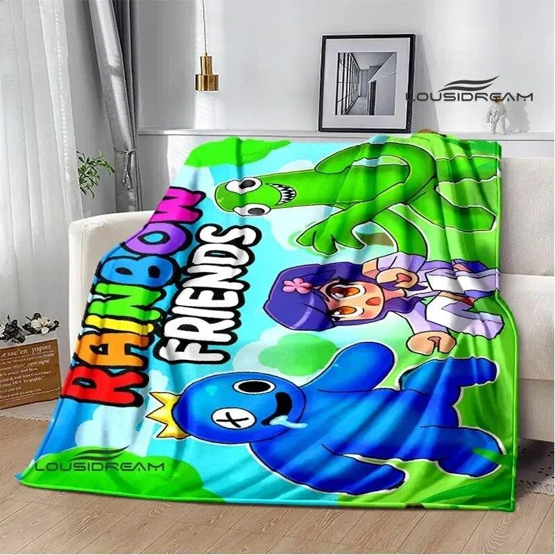 Game Rainbow Friends Cartoon Printed Blankets Warm Flange Blanket Picnic Blanket Blankets for Beds Bed Linings Birthday Gift