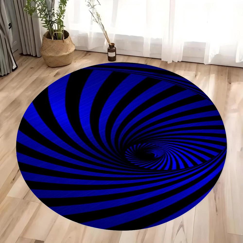 3D Checkered Round Area Rug Bedroom Kitchen Mat Washable Indoor Floor Accent Bathroom Carpet for Living Room Home Office Hallway