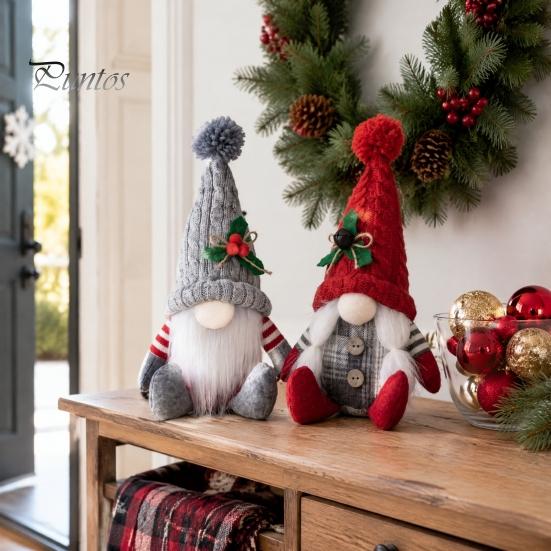 Acrylic Festive Party Supplies Faceless Plush Doll, Christmas Tree Hanging Ornaments, Knitted Rudolf Stuffed Holiday Ornaments Toy, Nordic Window
