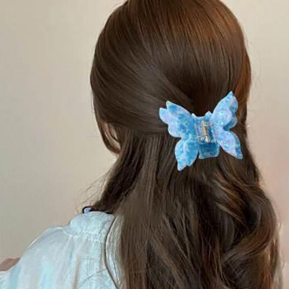 

Bilayer Double Layer Butterfly Hair Claw Retro Korean Style Shark Clip Daily