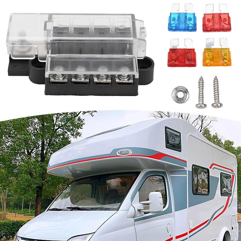 4 Gang Fuse Box Positive Block Perfect Solution for Automotive and Marine Electrical Systems with For ATO ATC Compatibility