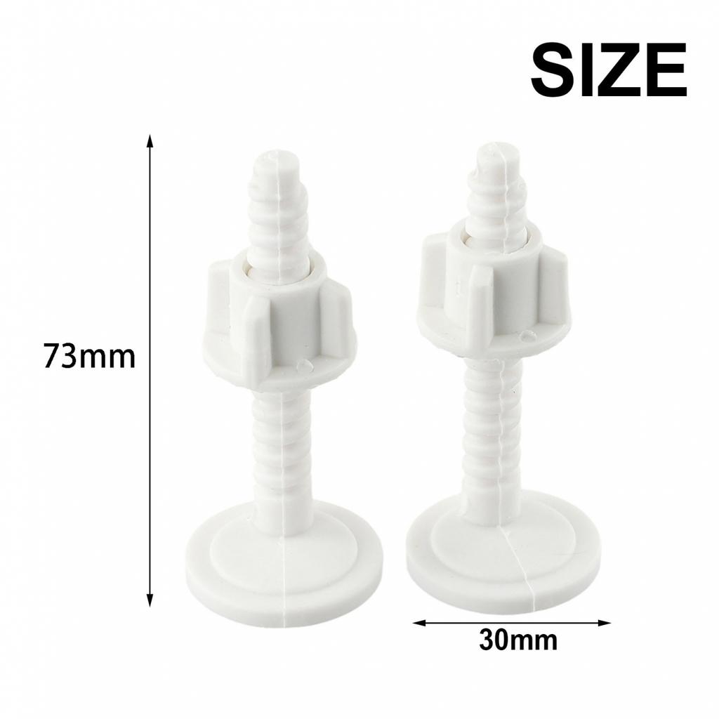 Plastic Toilet Lid Replacement Screw Kit with Fixing Accessories 2PCS White