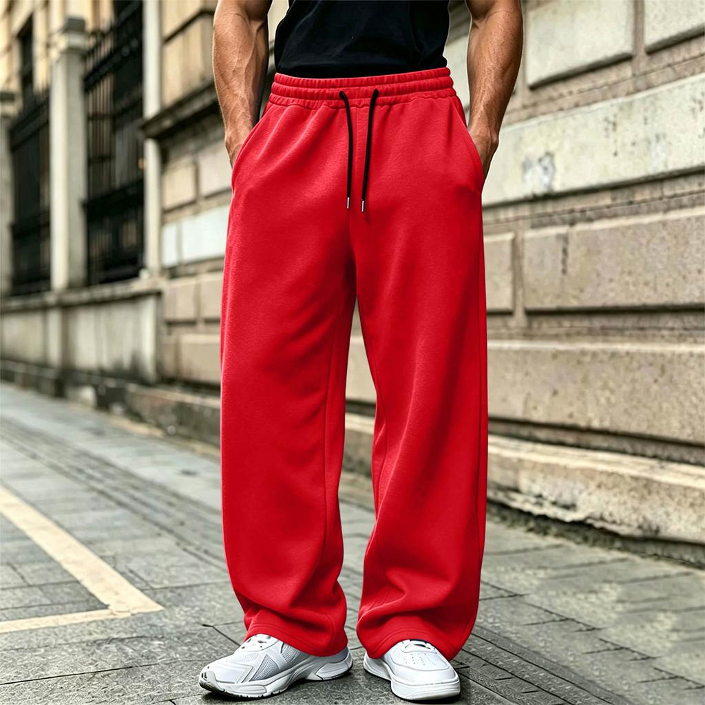 Gefütterte Herren-Sweatpants mit entspannter Passform und geradem Bein für Freizeit und Sport