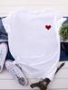 on Chest Little Red Heart Print T Shirt Women Short Sleeve O Neck Loose Tshirt Summer Women Tee Shirt Tops Camisetas Mujer
