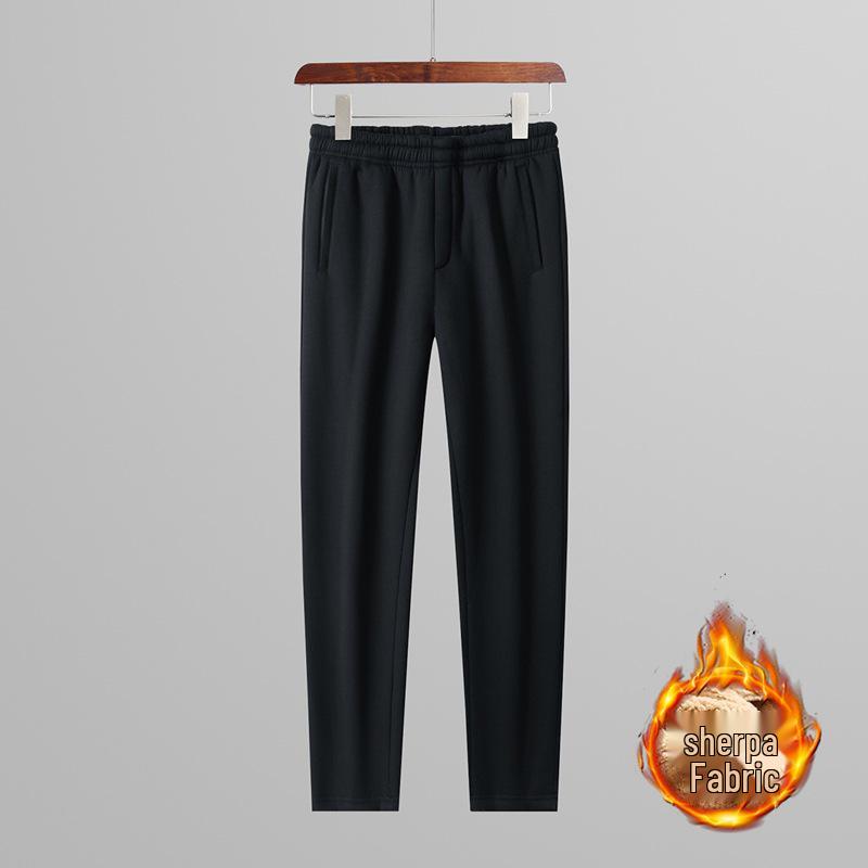 

Мужские зимние спортивные брюки на флисовой подкладке - Теплые, Повседневные, Прямого кроя, Свободного покроя L чёрный