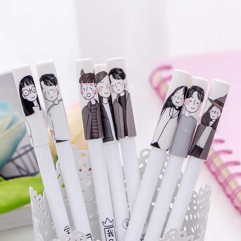 Text kreativní osobnosti Jednoduchý znak gelového pera Jehla plné černé neutrální pero 4ks