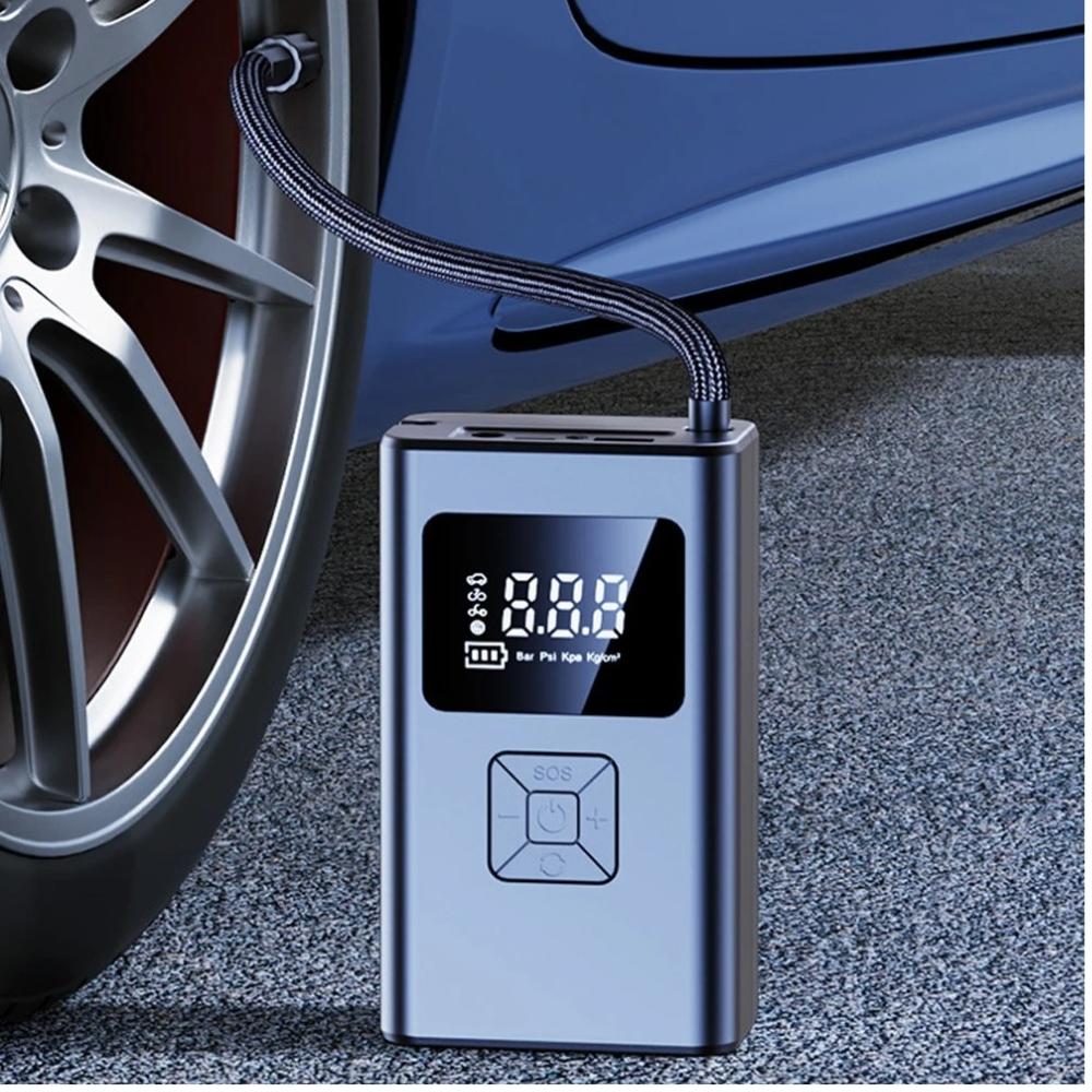 Car wireless inflator tire pump intelligent digital display high-power inflator reverse charge with power bank