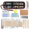 23-Piece Ceramic Carving Tool Set: Includes Pottery Knives, Silicone Pens, Clay Dotting Tools, and Roll-Up Case