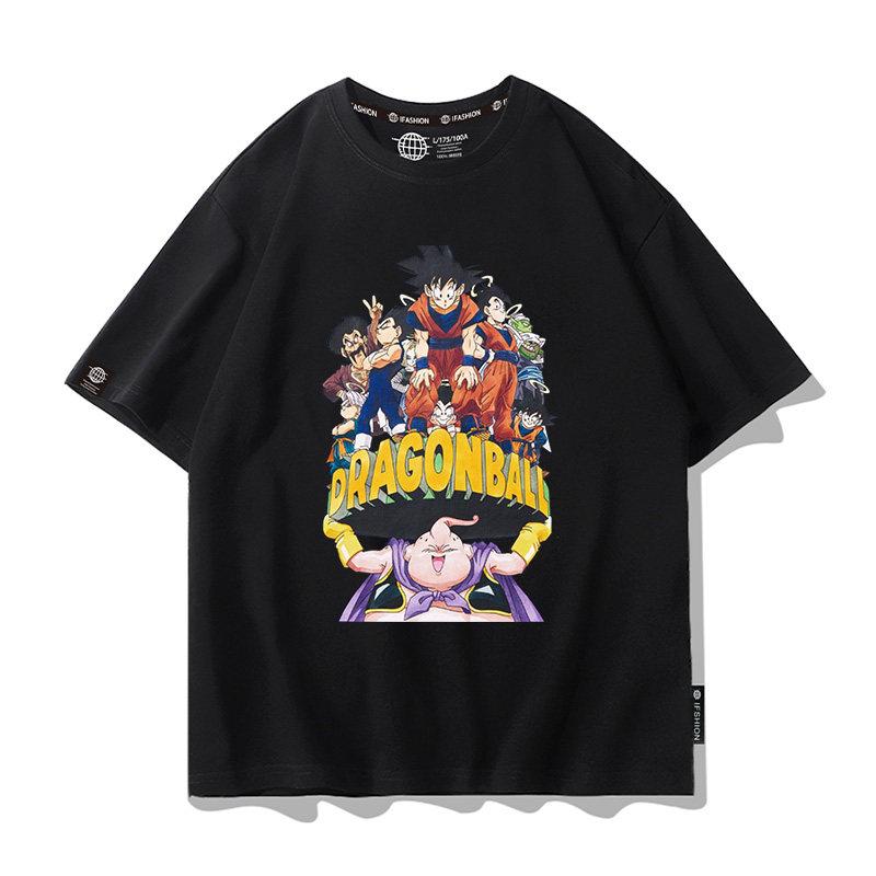

Seven Dragon Ball Co Branded Short Sleeved Mens Tshirt Wukong Qiqi Begita Anime Surrounding Children 4XL