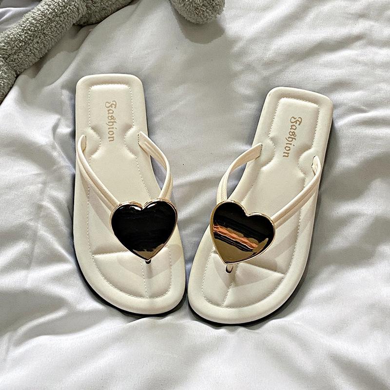 Женские шлепанцы летние уличные износостойкие сандалии слипоны на плоской подошве с перемычкой для пальца пляжная обувь 41 белый