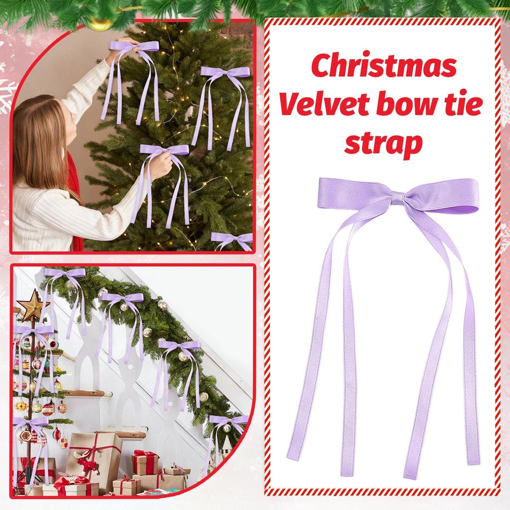 24pcs Velvet Bow Tie Christmas Party Hanging Accessories