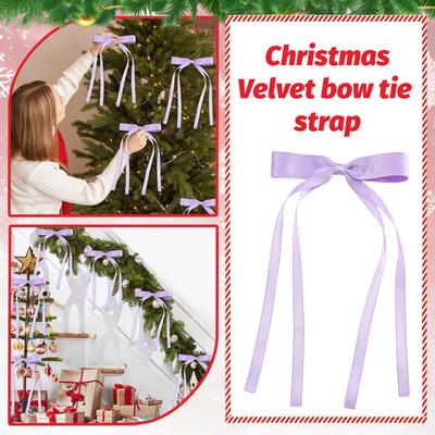 24pcs Velvet Bow Tie Christmas Party Hanging Accessories