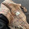 Red Striped Scarf for Women Winter Atmospheric Retro Autumn Winter Neck Warmer Couple Warm