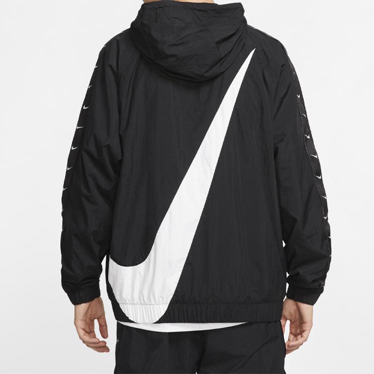 Nike Nsw Big Swoosh Half-Zip Hooded Sport Jacket For Spring Men Jackets Black CD0420-010