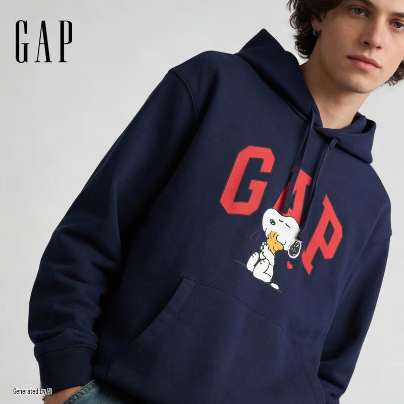GAP Logo Graphic Fleece Pullover Hoodie