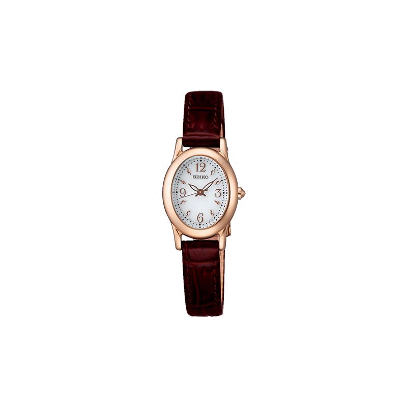 SEIKO SELECTION Antimagnetic 100m Waterproof Brown Leather Strap Solar Quartz Leather Strap Women s Watch White Dial SWFA148 белый