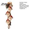Wall Fireplace Decoration Santa Claus Wooden Hanging Ornament, Rustic Christmas Tree Decor with Indoor Outdoor Festive Jute String, Farmhouse Holiday