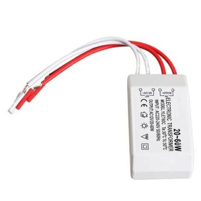 20-60W 220V Till AC12V LED-lampa Ljus Elektronisk transformatoradapter Vit UK