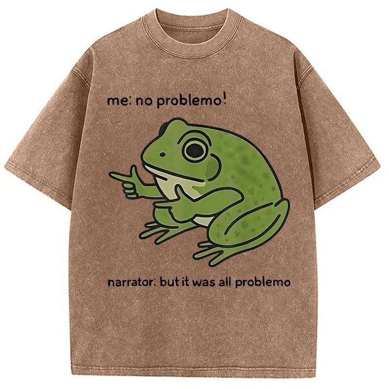 Men's Casual Loose Hiphop T-shirts Summer Short Sleeve O-neck Unisex Tees Holiday Chic Stupid Frog Meme Washed Acid Tunics
