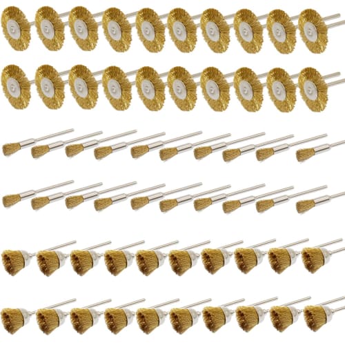 JINTONG Dremel Rotary Tool Brushes, 3 Types of Brass Wire Brushes, Wire Wheel Brushes, Polishing Brushes, Grinding Brushes, Bristle Polishing Brushes,