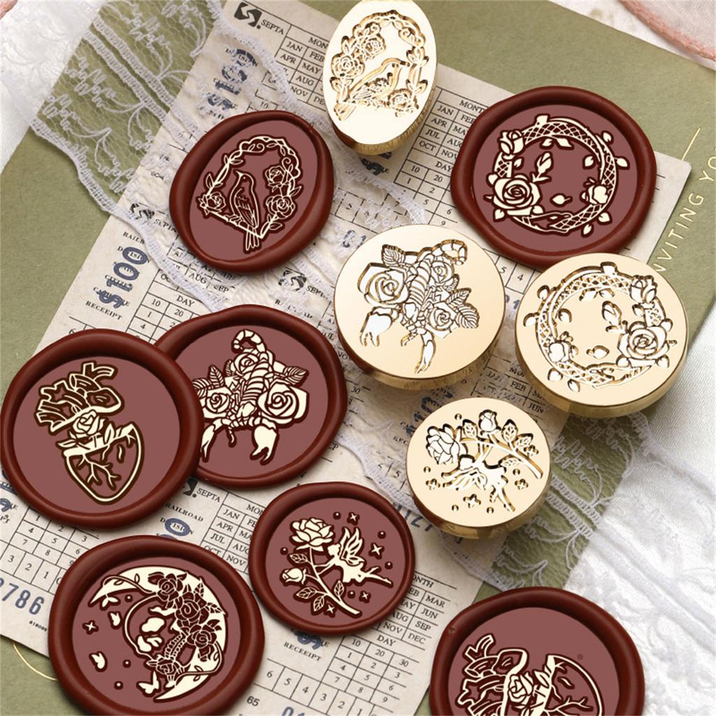 Siegelstempelkopf aus Messing Wachsstempelkopf Messing Scrapbooking Stempelkopf Geprägtes Siegelwachs Siegelstempelkopf Ersatz