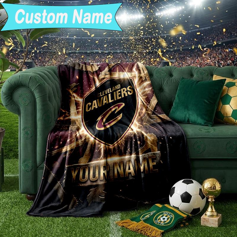 Custom Name Blanket football Cavaliers Logo Blanket Bedding Blanket for Travel, Camping, Living Rooms, Offices, Sofas, Fan Christmas gift