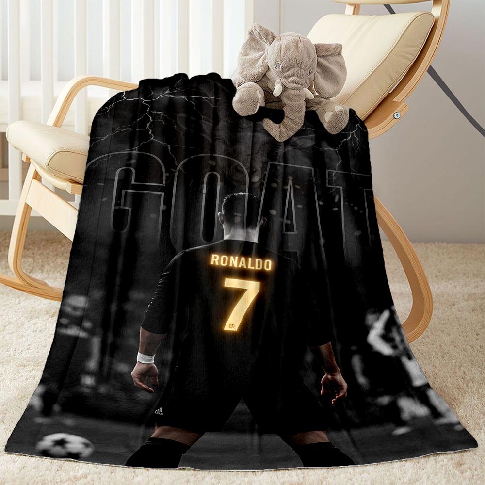 Ronaldo's Legacy Soccer Blanket Ultra-Soft Perfect for Picnics Sofa Livingroom Four Seasons Universal Stylish Decor