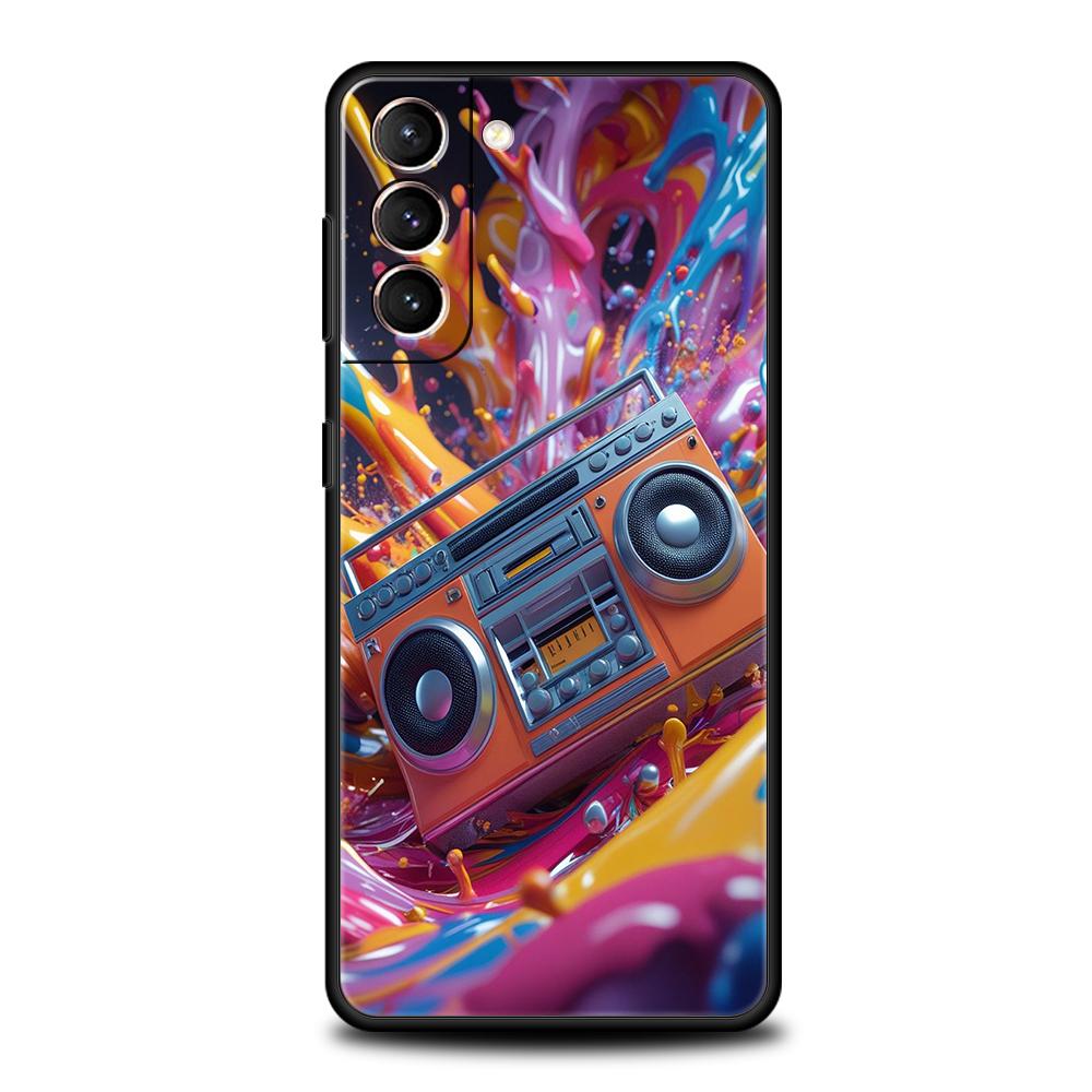 

Phone Case Cover for Samsung Galaxy S25 Edge S24 S23 S22 S20 S21 FE Ultra S10 S10E Plus Soft TPU Capas Retro Recording Device Samsung S21Plus