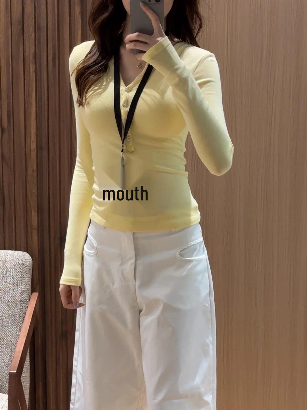 

Women s Slim-Fit Faux Cashmere Henley Top - Autumn/Winter Style XL