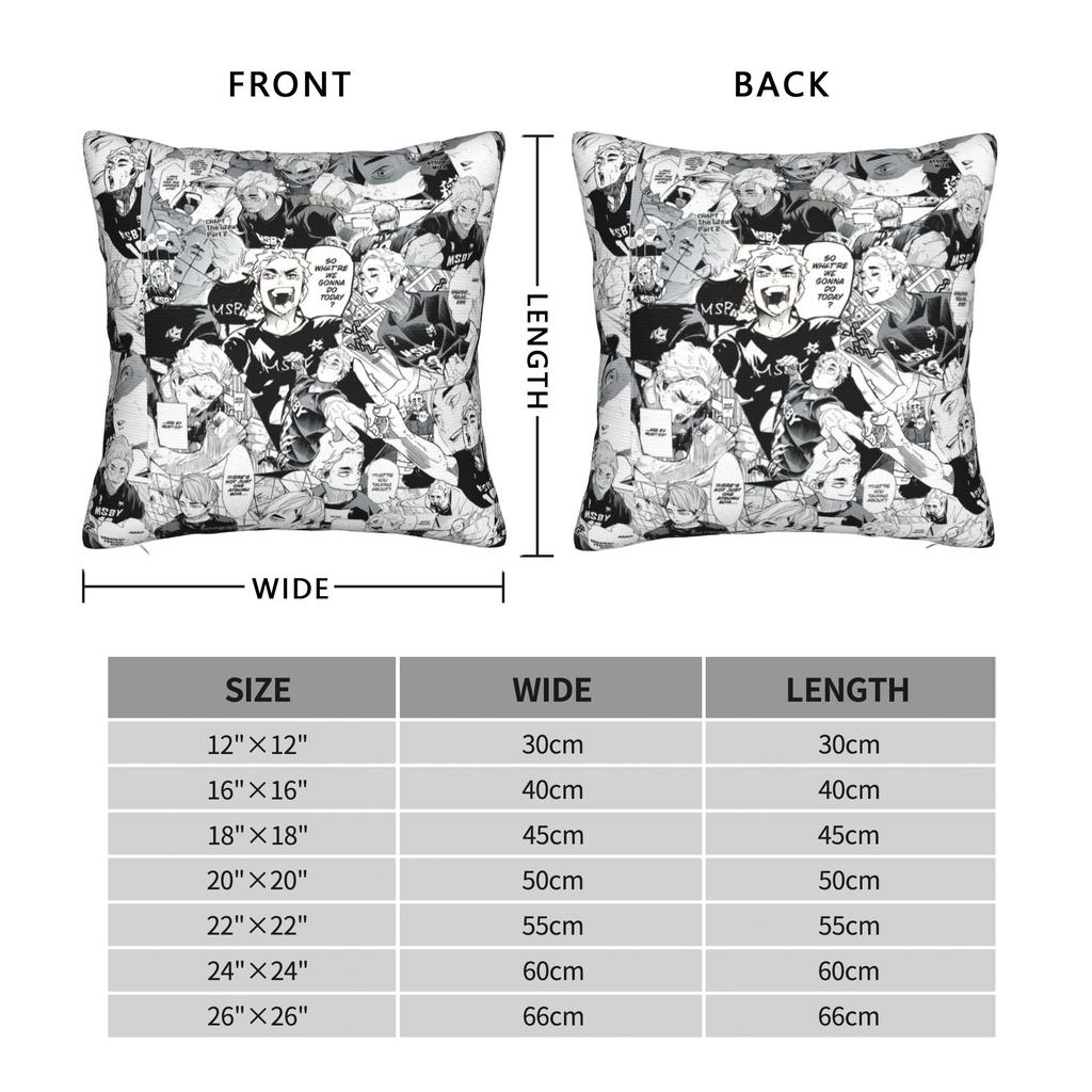 Anime Haikyuu Square Pillowcases Polyester Bed Car Miya Atsumu Manga Cushion Cover Funny Decorative Pillow Cover 4040