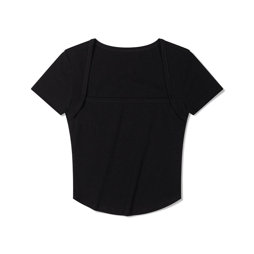 Moa Square Neck Short Sleeve (Black) Black/M