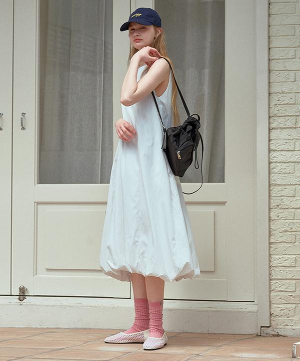 Koseuegeu Balloon Sleeveless Dress_Ehon6271 (White)