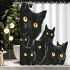 1Pc Halloween Home Decor Abstract Art Cartoon Animal Black Cat Shower Curtain, 12 Hooks Shower Curtain, Bathroom Decoratio