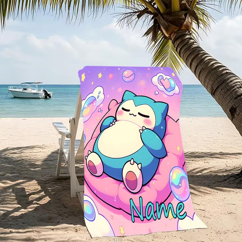 Customizable personalized beach towels Pokémon themed designs.Suitable for the beach, yoga, sports;ideal as beach accessories