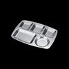 Jiwanggu 201 Stainless Steel 5-Compartment Deep Cafeteria Tray
