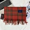 Xiaohongshu Popular Cherry Red New Year'S Red 100% Wool British Versatile Scarf Women'S And Men'S Cashmere Warm Scarf