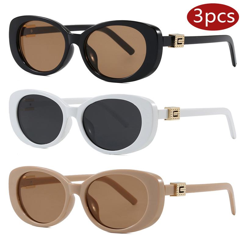 3pcs Luxury Brand Cat Eye Sunglasses Women Men Designer Small Frame Sun Glasses Female Popular Rive Shades UV400 Eyewear