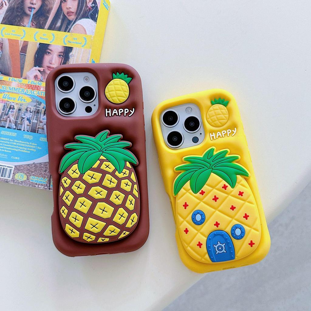 Compatible Apple iPhone 17 Pro Max 3D Pineapple Phone Case - Drop-Proof for iPhone 13/14/15/16/17 Models.
