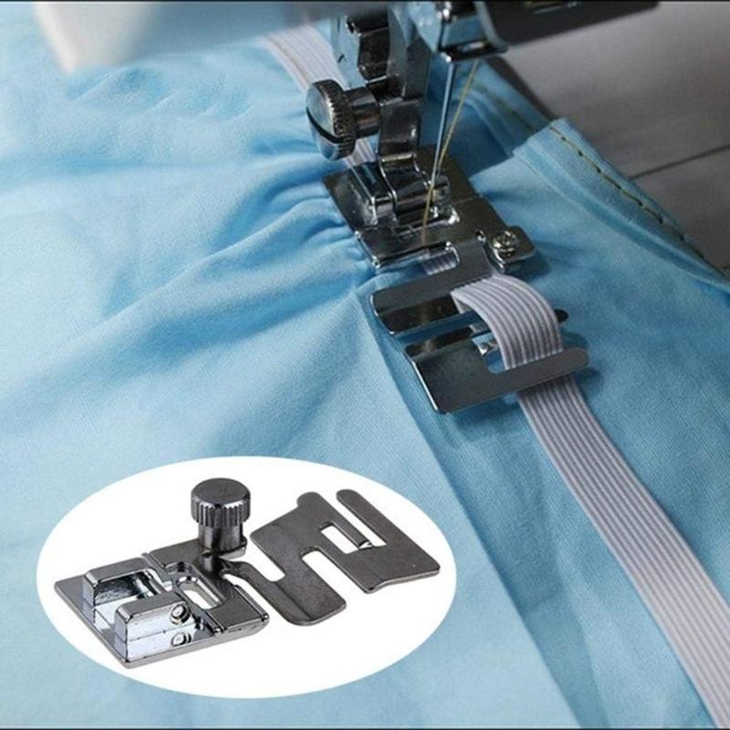Elastic Sewing Foot Elastic Snap On Cord Band Fabric Stretch Foot #9907-6 for Brother, Singer, Feiyue, Janome, Juki, etc