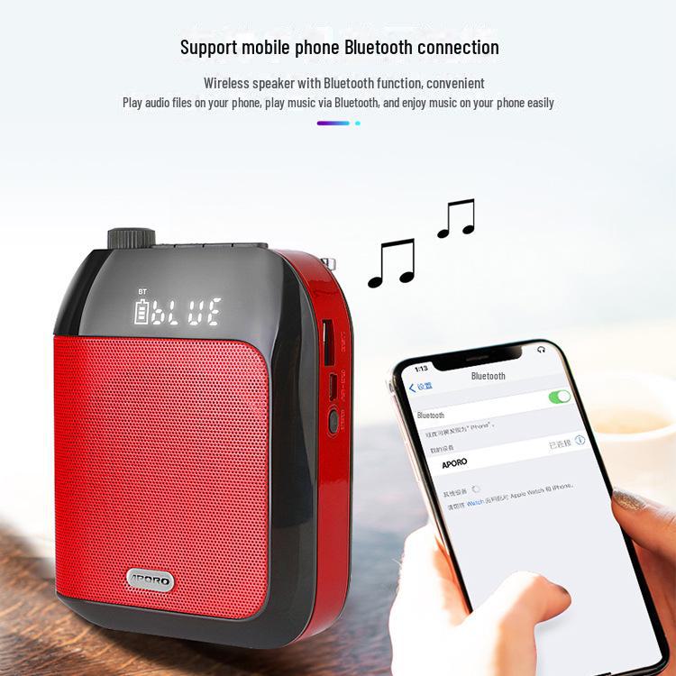 APOROT9UHF Bluetooth Wireless Speaker - Portable Auto-Connecting High-Power for Tour Guides and Teaching
