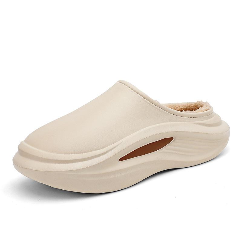 

Зимние новые хлопковые тапочки для дома, велюровые теплые тапочки, водонепроницаемые, для пар, нескользящая толстая подошва, пушистые тапочки 44-45