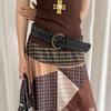 Women's Rivet Belt Gothic Heavy-Duty Leather Waist Belt Y2k Punk Dress Jeans Belt Waist Accessories