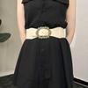 Hong Kong Style Retro Leather Elastic Belt: Versatile, Exquisite, and Elegant Waist Ornament for Dresses