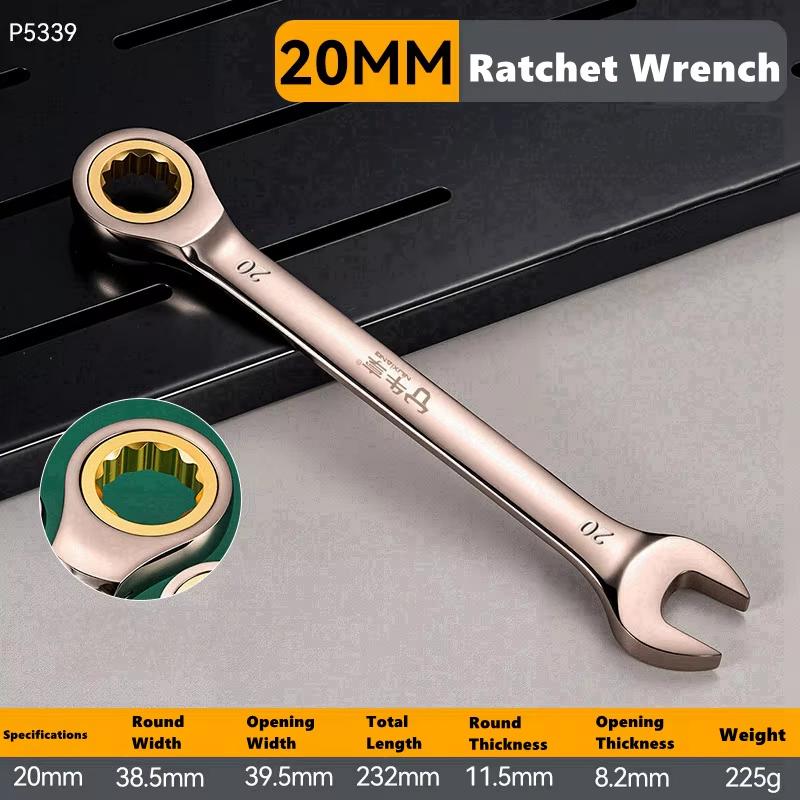 6-11mm Key Wrench Flexible Golden Ratchet Wrenches Torque Universal Spanners for Car Motorcycle Repair Tools Metric Hand Tool