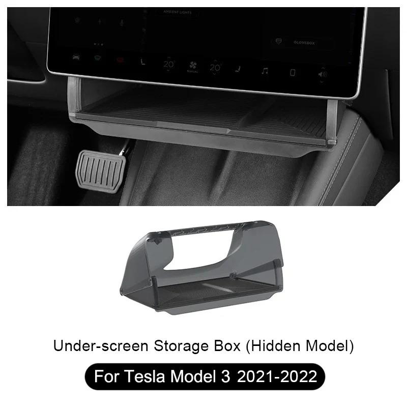 For Tesla Model Y Juniper 16-inch Center Under Screen Storage Box for Model 3 Highland Open and Close Screen Hideen Privacy Box