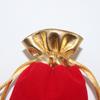 10 Pcs/Lot Christmas Package Golden Mouth Velvet Pouch with Drawstring Grand Flannel Jewelry Bags Wedding Candy Pocket