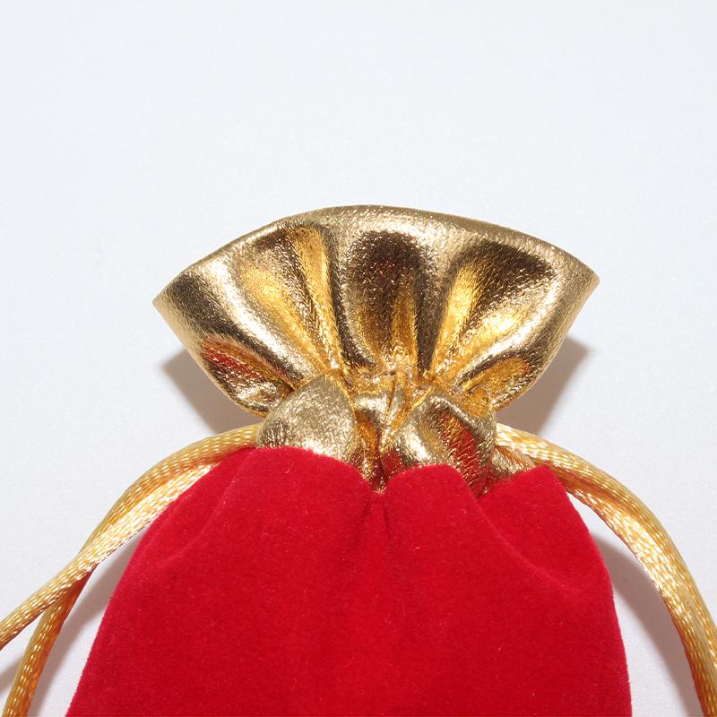 10 Pcs/Lot Christmas Package Golden Mouth Velvet Pouch with Drawstring Grand Flannel Jewelry Bags Wedding Candy Pocket